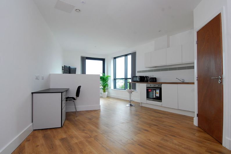 Luxury studio apartment room having separate study area