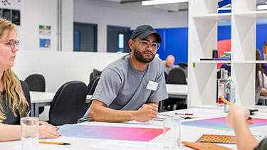 Students working in design studio